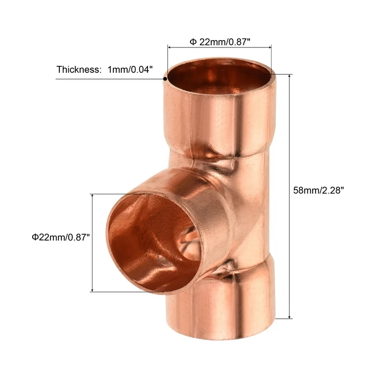 22mm Copper Tee