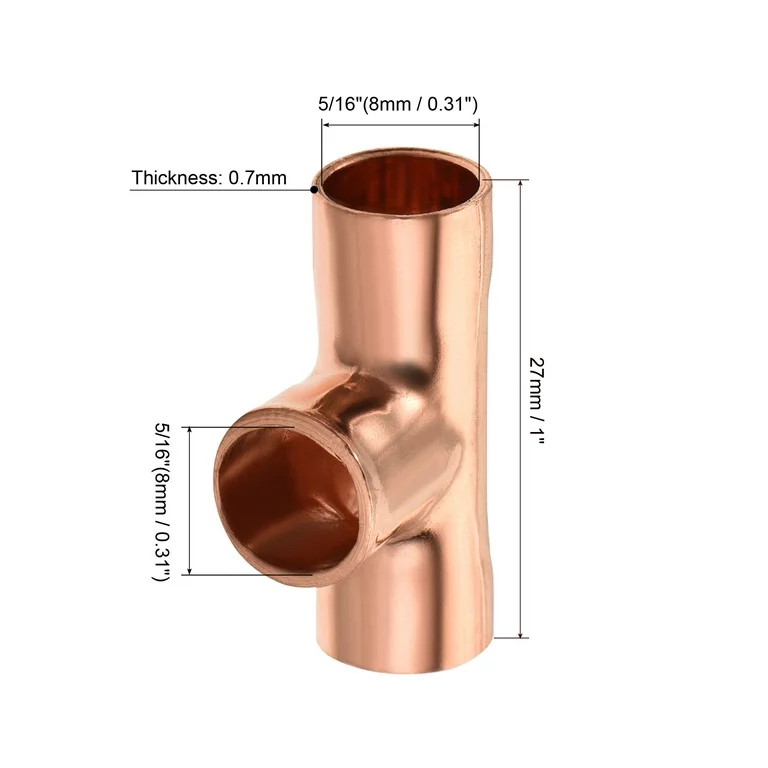 8mm Copper Tee