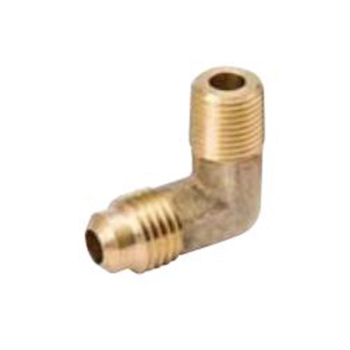 90° Brass Elbow • Half Union Flare to NPTFE