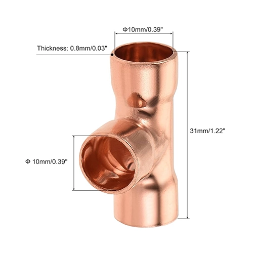 10mm Copper Tee